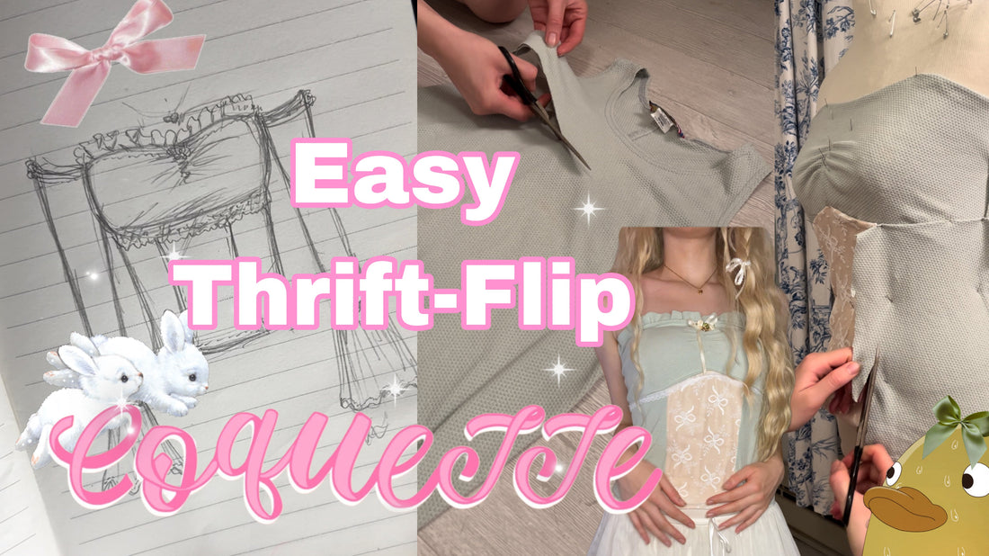 Easy Thrift Flip Coquette Y2K Style Top