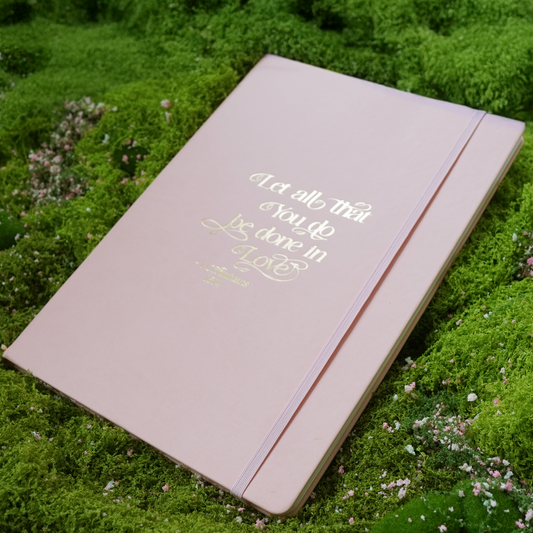 "Be Done in Love" A4 Notebook Pink